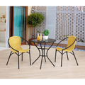 Alaterre Furniture Parven All-Weather Outdoor Bistro Set with 2 Papasan Chairs and 29"H Table AWWJ01JJ